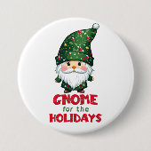 Gnome für den Urlaub Funny & Adorge Weihnachten Button (Vorderseite)