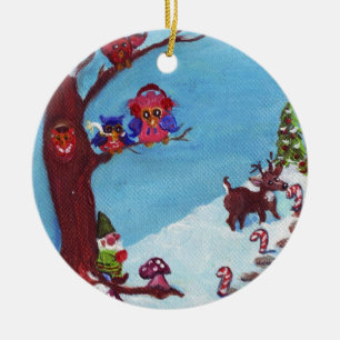 Gnome für die Feiertags-Verzierung Keramikornament