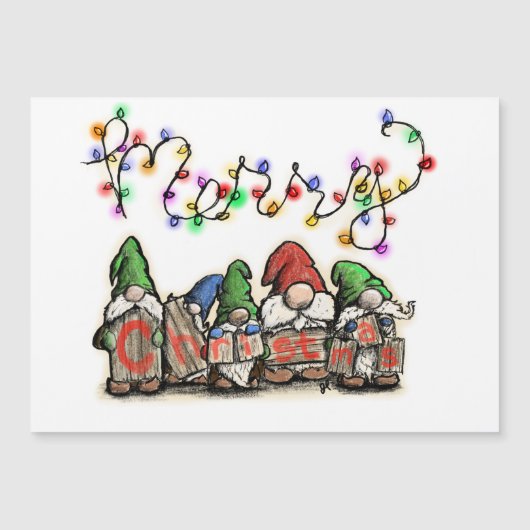 Gnome für die Ferien Magnetkarte (Vorderseite)