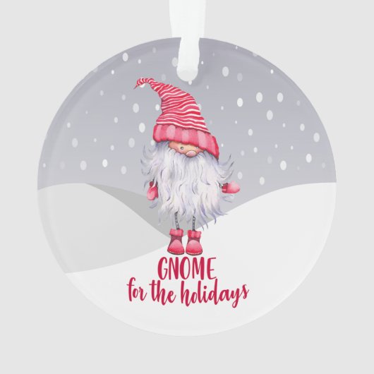 Gnome für die Weihnachtsfeiertage Ornament (Rückseite)