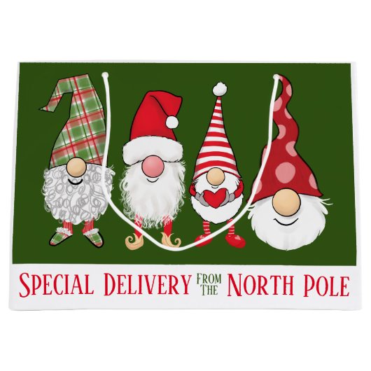 Gnome für die Weihnachtsfeiertage Weihnachten Große Geschenktüte (Vorderseite)