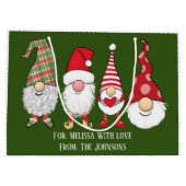 Gnome für die Weihnachtsfeiertage Weihnachten Große Geschenktüte (Rückseite)