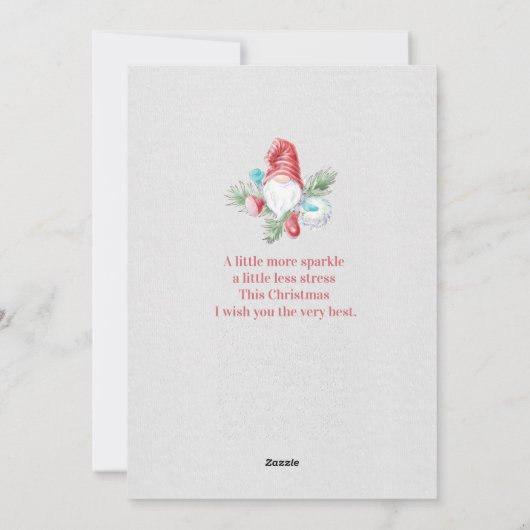 Gnome für Feiertage Feiertagskarte (Rückseite)