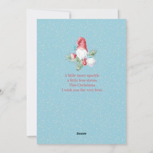 Gnome für Feiertage Feiertagskarte (Rückseite)