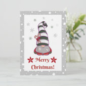 Gnome für Feiertage - Personalisierte Weihnachten Dankeskarte (Stehend Vorderseite)