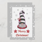 Gnome für Feiertage - Personalisierte Weihnachten Dankeskarte (Vorne/Hinten)