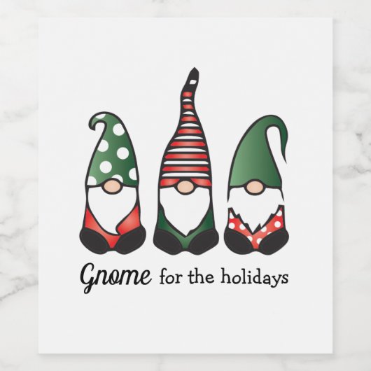 Gnome für Ferien Weinetikett (Einzelnes Label)