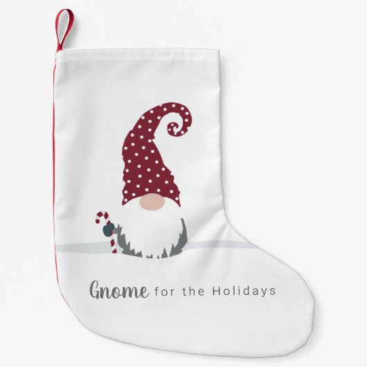 Gnome für Holidays skandinavisches Design Kleiner Weihnachtsstrumpf (Vorderseite)