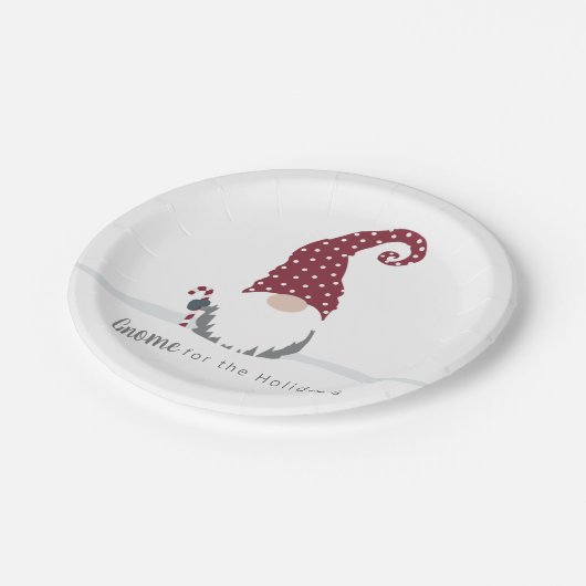 Gnome für Holidays skandinavisches Design Pappteller (Schrägansicht)