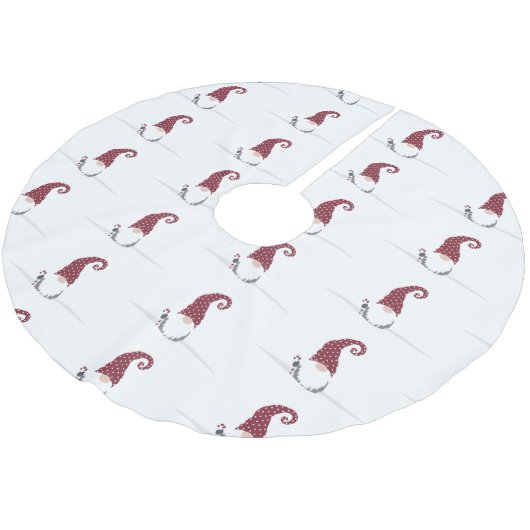 Gnome für Holidays skandinavisches Design Polyester Weihnachtsbaumdecke (Schrägansicht)