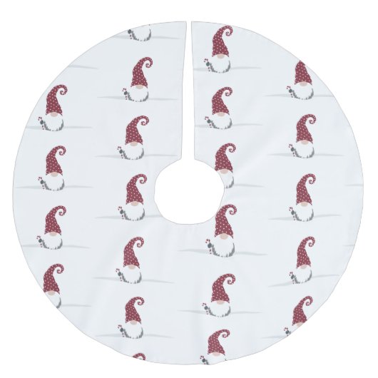 Gnome für Holidays skandinavisches Design Polyester Weihnachtsbaumdecke (Vorderseite)