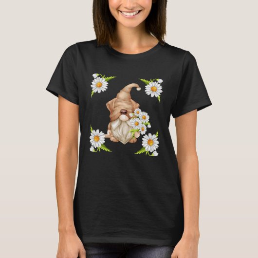 Gnome für Labrador Mama Niedlich Frühlingsflora T-Shirt (Vorderseite)