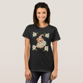 Gnome für Labrador Mama Niedlich Frühlingsflora T-Shirt (Vorne ganz)