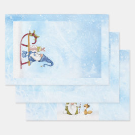 Gnome für Weihnachten Decoration drei Design Geschenkpapier Set