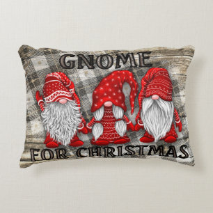 Gnome für Weihnachten Karierten Rustikale Landhau Dekokissen