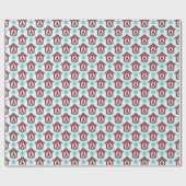 Gnome für Weihnachten Pattern Red Blue Geschenkpapier (Flach)