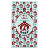 Gnome für Weihnachten Pattern Red Blue Personalisi Kleine Geschenktüte (Vorderseite)