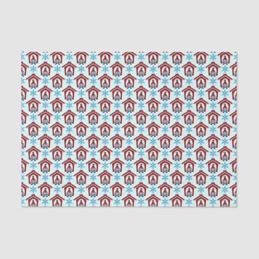 Gnome für Weihnachten Pattern Red Blue Seidenpapier (Vorderseite)