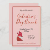 Gnome Galentines Day Brunch Einladung (Vorne/Hinten)