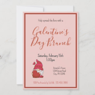 Gnome Galentines Day Brunch Einladung