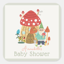 Gnome Garden Mushroom Green Boy Baby Dusche