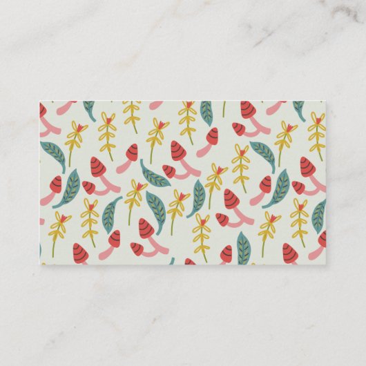 Gnome Garden Mushroom Green Diaper Raffel Ticket Begleitkarte (Rückseite)