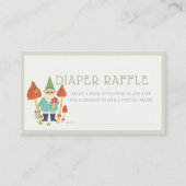 Gnome Garden Mushroom Green Diaper Raffel Ticket Begleitkarte (Vorderseite)