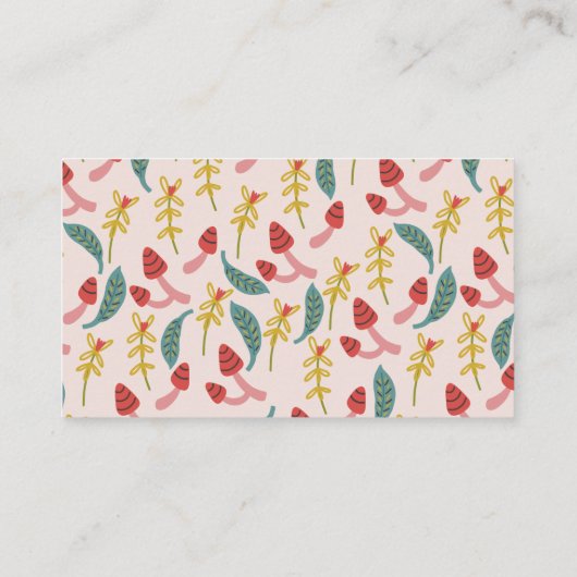 Gnome Garden Mushroom Pink Diaper Raffel Ticket Begleitkarte (Rückseite)