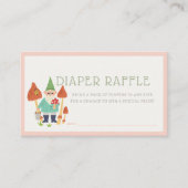 Gnome Garden Mushroom Pink Diaper Raffel Ticket Begleitkarte (Vorderseite)