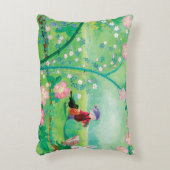 Gnome-Gärtner, Blackbird, Igel und Weißer Kaninche Dekokissen (Vorderseite(Vertikal))