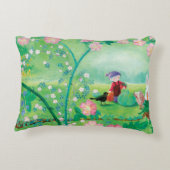 Gnome-Gärtner, Blackbird, Igel und Weißer Kaninche Dekokissen (Rückseite)