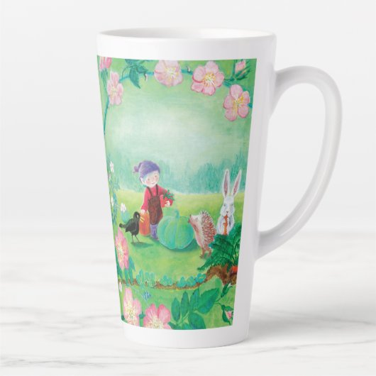 Gnome-Gärtner, Blackbird, Igel und Weißer Kaninche Milchtasse (Rechts)