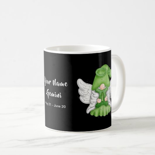 Gnome Gemini Astrologie Signieren Engel Ihren Name Kaffeetasse (VorderseiteRechts)
