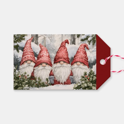 Gnome Geschenkanhänger (Vorderseite (Horizontal))