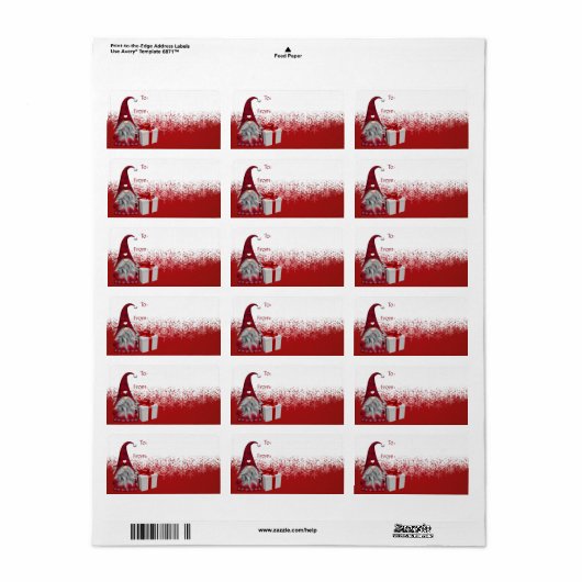 Gnome Gift Tags Adressaufkleber (Vorne)
