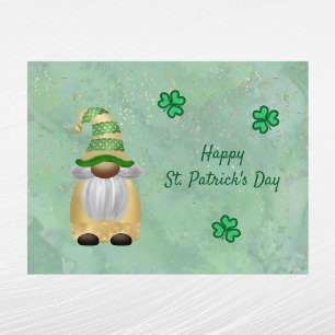 Gnome Gold Green Kleeblatt St Patricks Day Feiertagspostkarte