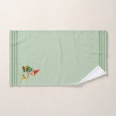Gnome & Gold, Three Stripes on Light Laurel Green Badhandtuch Set (Handtuch)