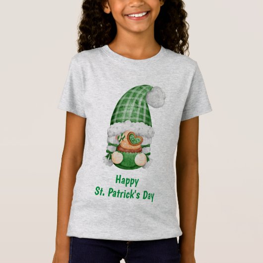 Gnome Green Niedlich Adorable St. Patrick's Day Gi T-Shirt (Vorderseite)