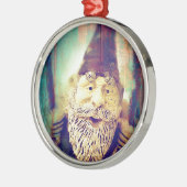 Gnome Grunge Silbernes Ornament (Links)