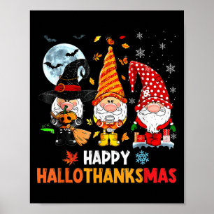 Gnome Hallothanksmas Halloween Erntedank Christ Poster