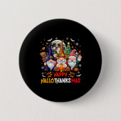 Gnome Hallothanksmas Halloween Thanksgiving Christ Button (Vorderseite)