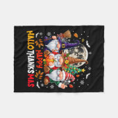 Gnome Hallothanksmas Halloween Thanksgiving Christ Fleecedecke (Vorderseite (Horizontal))