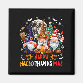 Gnome Hallothanksmas Halloween Thanksgiving Christ Magnet (Vorne)