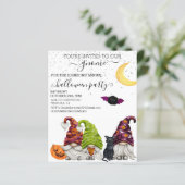 Gnome Halloween-Party Wasserfarbe Einladung (Stehend Vorderseite)