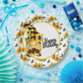 Gnome Happy Birthday Sonnenblume Pappteller (Party)