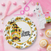 Gnome Happy Birthday Sonnenblume Pappteller (Party)