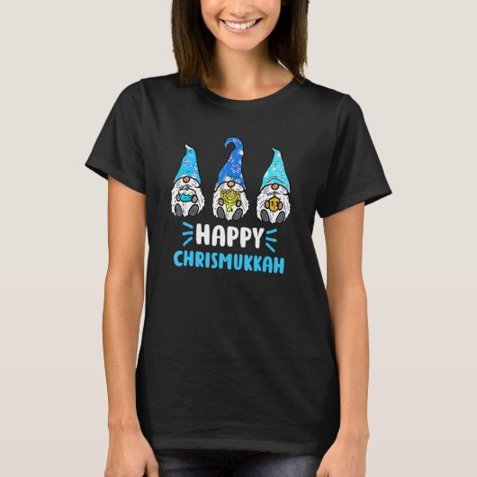 Gnome Happy Chrismukkah 2022 Menorah Jewish Hanukk T-Shirt (Vorderseite)
