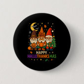 Gnome Happy Hallothanksmas Shirt Erntedank Xmas Button (Vorderseite)