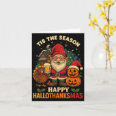 Gnome Happy Hallothanksmas Shirt Halloween Thanksg Karte (Gelbe Blume)