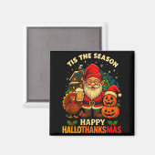 Gnome Happy Hallothanksmas Shirt Halloween Thanksg Magnet (Vorderseite/Rückseite)